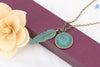 Bronze Clock And Leaves Model Necklaces