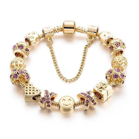 Crystal Heart Beads DIY Charm Bracelets & Bangles