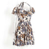 Mini High Waist Floral Print Dress