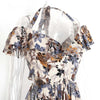 Mini High Waist Floral Print Dress