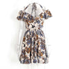 Mini High Waist Floral Print Dress