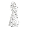 Ruffle Cold Shoulder Polkadot Print Dress