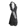 Ruffle Cold Shoulder Polkadot Print Dress