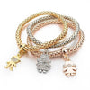 3PCS Charm Bangles Plated Bracelets