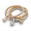 3PCS Charm Bangles Plated Bracelets