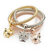 3PCS Charm Bangles Plated Bracelets