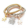 3PCS Charm Bangles Plated Bracelets