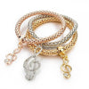 3PCS Charm Bangles Plated Bracelets