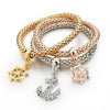 3PCS Charm Bangles Plated Bracelets