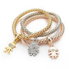 3PCS Charm Bangles Plated Bracelets
