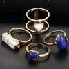 4PCS/LOT Natural Stone Ring Set