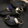 4PCS/LOT Natural Stone Ring Set