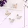 Gold Color Crystal Leaf Double Sided Earring