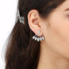 Gold Color Crystal Leaf Double Sided Earring