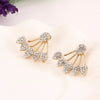 Gold Color Crystal Leaf Double Sided Earring