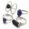 4PCS/LOT Natural Stone Ring Set