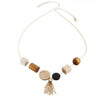 Toy Blocks Wood Pendants Long Tassel Necklaces