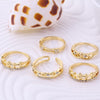 5 pcs/set Crown Flower Love Ring Set