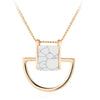 Natural Stone Necklace Gold Color