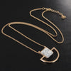 Natural Stone Necklace Gold Color