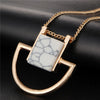 Natural Stone Necklace Gold Color