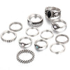 12 PCS/Set Knuckle Midi Rings Set