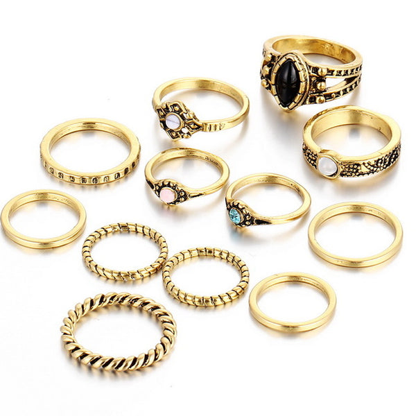 12 PCS/Set Knuckle Midi Rings Set