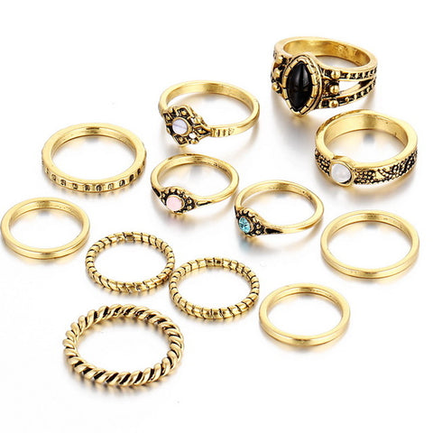 12 PCS/Set Knuckle Midi Rings Set