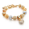Crystal Heart Charm Bracelets & Bangles Gold Bracelets