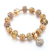 Crystal Heart Charm Bracelets & Bangles Gold Bracelets