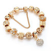 Crystal Heart Charm Bracelets & Bangles Gold Bracelets