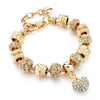Crystal Heart Charm Bracelets & Bangles Gold Bracelets
