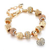 Crystal Heart Charm Bracelets & Bangles Gold Bracelets