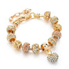Crystal Heart Charm Bracelets & Bangles Gold Bracelets