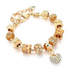 Crystal Heart Charm Bracelets & Bangles Gold Bracelets