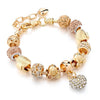 Crystal Heart Charm Bracelets & Bangles Gold Bracelets