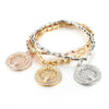 3PCS Charm Bangles Plated Bracelets