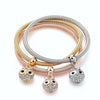 3PCS Charm Bangles Plated Bracelets