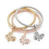 3PCS Charm Bangles Plated Bracelets