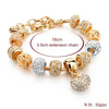Crystal Heart Charm Bracelets & Bangles Gold Bracelets