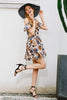 Mini High Waist Floral Print Dress