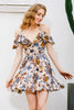 Mini High Waist Floral Print Dress