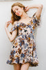 Mini High Waist Floral Print Dress