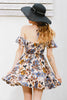 Mini High Waist Floral Print Dress