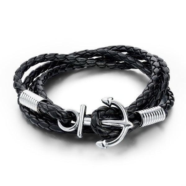 PU Leather Anchor Bracelets Pulsera