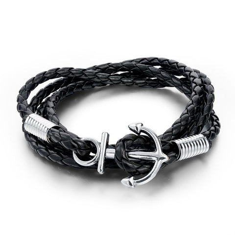 PU Leather Anchor Bracelets Pulsera