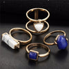 4PCS/LOT Natural Stone Ring Set