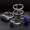 4PCS/LOT Natural Stone Ring Set
