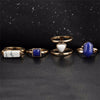 4PCS/LOT Natural Stone Ring Set