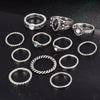 12 PCS/Set Knuckle Midi Rings Set